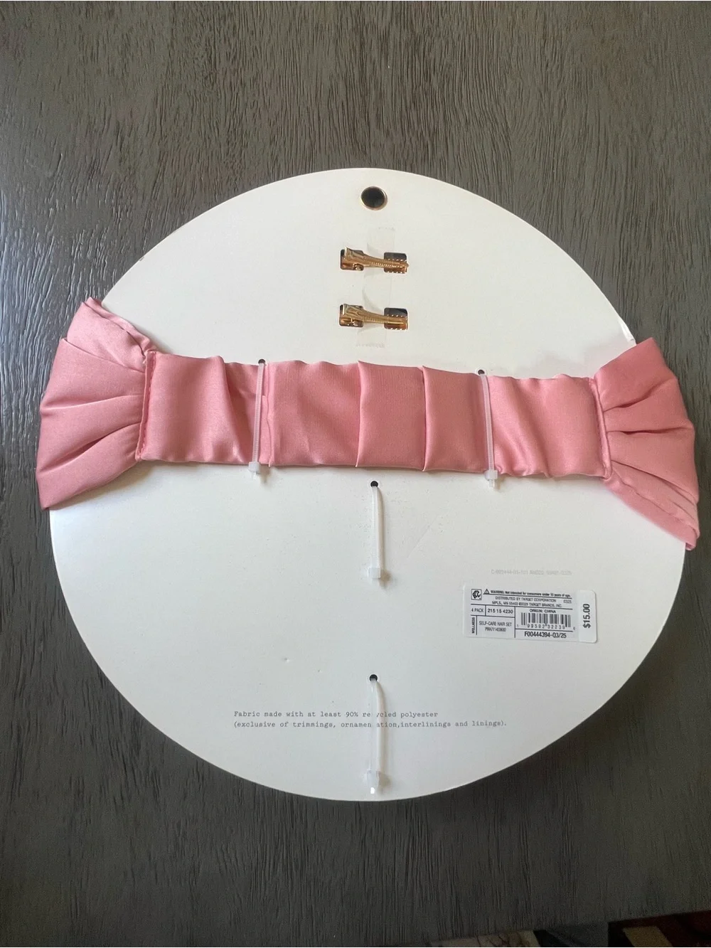 Pink Satin Bow Scrunchie & Hair Clips Self-Care Set